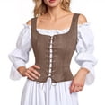 thumbnail image 2 of BLVB Renaissance Corset Tops Women Medieval Sleeveless Vest Western Outfit Plus Size Lace up Bodice, 2 of 5