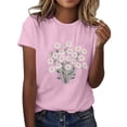 thumbnail image 2 of Jienlioq Hauts d'Entraînement pour Femmes T-shirt Imprimé pour Amoureuse Col Rond Manches Courtes Rose TG, 2 of 5