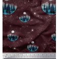 thumbnail image 1 of Soimoi Georgette Viscose Fabric Tree,Moon & Sacred Geometry Galaxy Printed Fabric 1 Yard 42 Inch Wide, 1 of 3