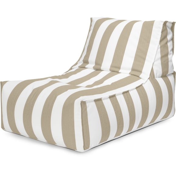Gouchee Home Santorin Rock Beige Indoor/Outdoor Bean Bag Lounger – Water-Repellent Striped Lounger with Polystyrene Bead Filling, Lightweight Seating for Patio, Poolside, or Living Room