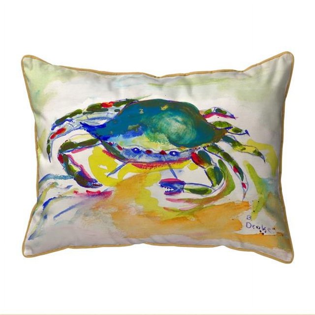 Betsy Drake SN263 11 x 14 Po. Petit Oreiller Intérieur et Extérieur Vert Crabe