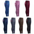 thumbnail image 4 of 2021 Pantalons de Yoga Sport Taille Haute pour Femmes Séchage Rapide Respirant Extensible Compression Raccourcis Bleu01, 4 of 5