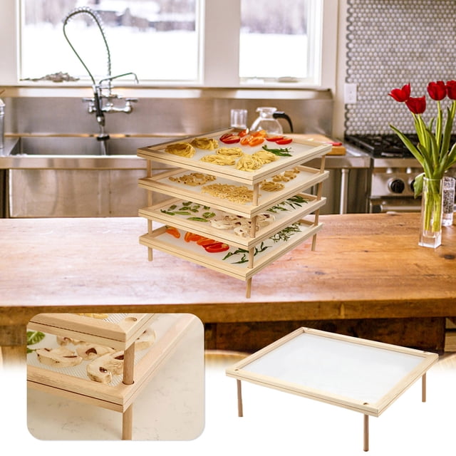 Drppepioner Pasta Herb Drying Racks Wooden Food-Dryer Practical Kitchen Tool