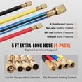 thumbnail image 4 of VEVOR 4 Way AC Gauge - AC Manifold Gauge Set for R134A R22 R12 R410A Refrigerant, Freon Gauges with 5ft Hoses, Couplers, Can Tap Works on Car Auto Freon Charging and Evacuation, 4 of 9