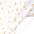 thumbnail image 1 of Meitianfacai Gold Foil Christmas Wrapping Paper 3 Meter Roll 80 GSM Thick Gift Wrap with Reverse Side Cutting Guide Recyclable Holiday Present Packaging for Christmas Birthdays, 1 of 2