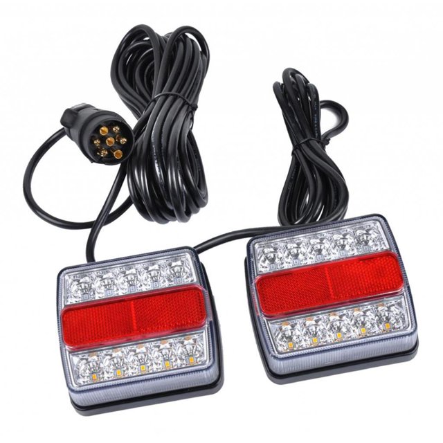 LED Feu Arrière Remorque Camions Stop Indicateur Lumière Submeible, 12V Blanc