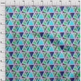 thumbnail image 4 of oneOone Polyester Spandex Turquoise Blue Fabric Geometric Tropical Texture Sewing Material Print Fabric By The Yard 56 Inch Wide, 4 of 4