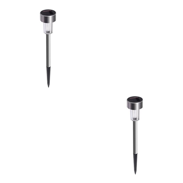 jesticaly 2Pcs Stainless Solar LED Lawn Lamp IP44 Outdoor Garden Pathway Landscape Lamp Red 2Set