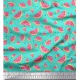 thumbnail image 1 of Soimoi Poly Georgette Fabric Seeds & Watermelon Fruits Print Fabric by Yard 52 Inch Wide, 1 of 3