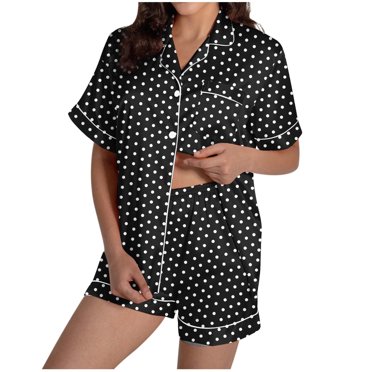 cfhntfmh Womens Button down Pajamas Set Short Sleeve Sleepwear 2 Piece Pjs Shorts Set Loungewear Plus Size
