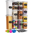 thumbnail image 1 of Stelive 14‑Piece Clear Food Storage Container Set, BPA‑Free Airtight Pantry Organizer for Cereal, Dry Food and Snacks with Labels and Marker, 1 of 14