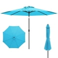 thumbnail image 1 of Gymax Parasol de Patio 300 cm, Parasol de Marché Robuste avec Mécanisme d'Inclinaison, Manivelle, Bleu, 1 of 10