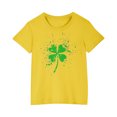 thumbnail image 1 of FAIWAD Hauts pour Enfants Garçons Filles Manches Courtes T-Shirt Graphique de la Saint-Patrick Trèfle Mignon Décontracté Col Rond, 1 of 4