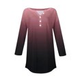 thumbnail image 4 of SwiftWear T-Shirts pour Femmes Mode Tendance Col Rond Manches Mi-Longues T-Shirt Couleur Dégradée Décontracté Ample Hauts Basiques, 4 of 5