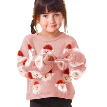 MIASHUI Girls Sweaters for Christmas - Funny Santa Knitted Pullover for Holiday Parties Comfortable and Stylish Xmas Fashion for Kids