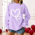 thumbnail image 2 of SOMOWI Chandails de la Saint-Valentin pour Femmes Sans Capuche à Col Rond à Manches Longues Chandail Décontracté en Tricot Doux Violet Pâle pour Temps Froid L, 2 of 4