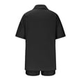 thumbnail image 3 of Birdeem Womens Spring and Summer Fashion Slim Button-Up Top Casual Shorts Solid Color Top/Shirt Suit, 3 of 5