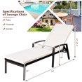 thumbnail image 3 of Gymax 2PCS Adjustable Patio Rattan Chaise Recliner Lounge Chair w/ Cushion, 3 of 9