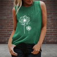 thumbnail image 2 of VEKDONE Camisoles d'Été Sans Manches pour Femmes à Imprimé Pissenlit, Coupe Ample, Col Ras du Cou, Débardeurs de Détente, Mode, Plein Air, Plage, Vert, Petit, 2 of 4