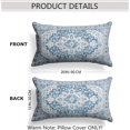 thumbnail image 2 of Light Blue Boho Throw Pillow Covers Set of 2 Monaco Rug Carpet Double Sided Pattern Cotton Soft Pillow Case Cushion Cover Pillowcase for Garden Couch Sofa Bed Decorative 12x20 inch, 2 of 5
