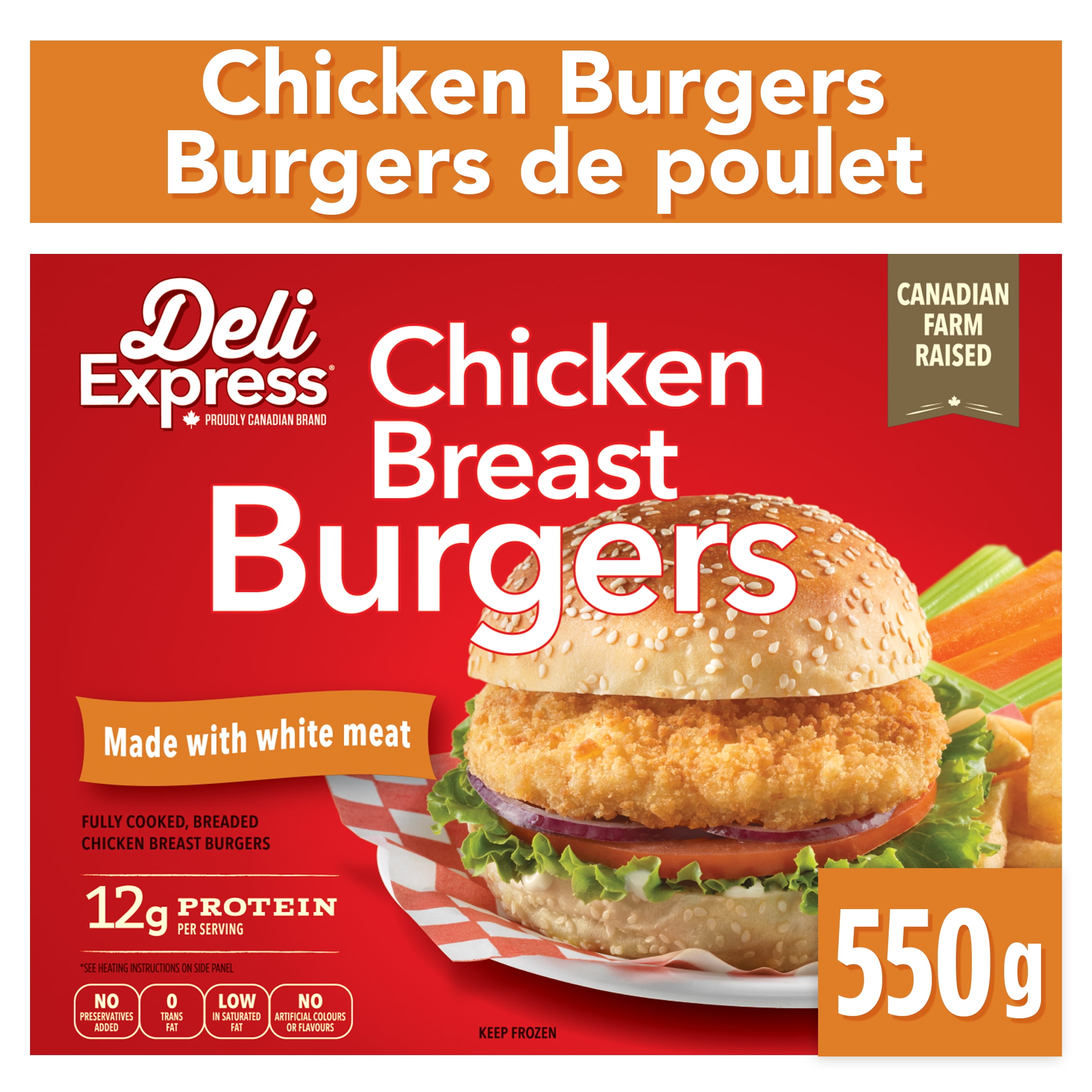 Deli Express Chicken Breast Burgers, 550 g
