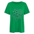 thumbnail image 1 of Penkiiy T-Shirt à Manches Courtes à Col Rond pour Femme, Mode, Imprimé de la Saint-Patrick, Décontracté, Ample, TP, Vert, 1 of 1