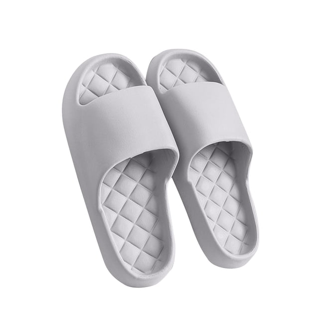 Mens and Womens Home Slippers Simplicity Solid Color Quick Drying Soft Sole Comfortable Non-Slip Indoor and Outdoor EVA Slippers Gray-04