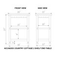 thumbnail image 3 of Alaterre Furniture Country Cottage 2-Shelf End Table in White Antique Finish, 3 of 5