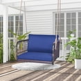 thumbnail image 1 of Gymax Patio Rattan Porch Swing Single Person Hanging Seat w/ Seat & Back Cushions Backyard, 1 of 10