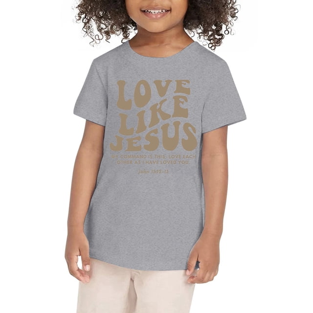LUOGENLI T-Shirt pour Filles T-Shirt à Imprimé Graphique pour Fille Col Rond Manches Courtes T-Shirts Été Mignon Tendance Hauts Chemises pour Filles Tendance Été Longueur Genou Gris 5-6 Ans