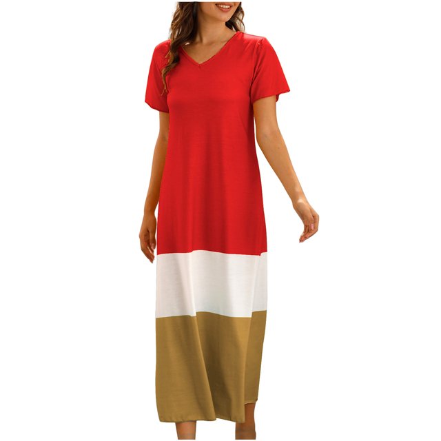 Birdeem Robe d'Été pour Femme à Empiècements Imprimés, Robe Aguichant à Col en V, Robe de Plage, Robe Soleil, Robe Ample