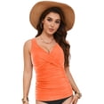 thumbnail image 4 of NIEWTR V-Neck Tankini Tops For Women Backless Adjusting Strap Bathing Suits Tummy Control Push Up Swimsuit Top(Orange,S), 4 of 9