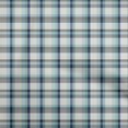 thumbnail image 1 of oneOone Polyester Spandex Aqua Blue Fabric Check Sewing Material Print Fabric By The Yard 56 Inch Wide, 1 of 4