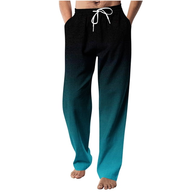 Birdeem Elastic Waist Pants for Menmens Fashion Drawstring Elastic Waist Gradient Color Casual Length Pantsmens Pants with Elastic Waist