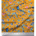 thumbnail image 1 of Soimoi Cotton Voile Fabric Butterfly & Flower Print Sewing Fabric Yard 42 Inch Wide, 1 of 3