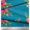 thumbnail image 2 of Soimoi Poly Georgette Fabric Leaves & Anemone Flower Print Fabric by the Yard 52 Inch Wide, 2 of 3