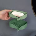 thumbnail image 4 of Qocolhg Deals of The Day! Double Layer Soap Box Non Perforated Wall Mounted Household Bathroom Drains Rack Bathroom Minimalistly Soap Box Free Installation Back Sticker, Christmas Birthday Gifts, 4 of 6