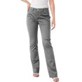 thumbnail image 1 of Women's Solid Color Straight Leg Work Pants - Button Closure, Pockets, High Waisted Casual Trousers for Commute, 1 of 4
