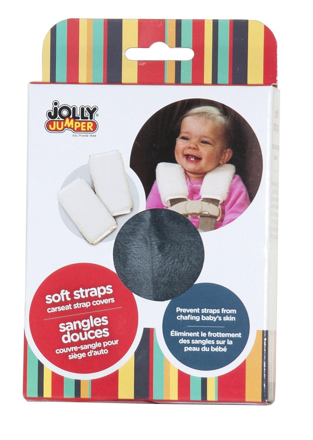 Jolly Jumper Couvre-Sangles en Peluche Douce / Coussinets de Sangles en Sherpa pour Siège d'Auto et Poussette / Prévient les Irritations, Lavable à la Machine, Taille Universelle
