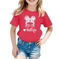 thumbnail image 1 of Chemises pour Bébé Fille Grandes Tailles Enfants Filles Imprimé Graphique Mignon Col Rond Manches Courtes T-Shirt Décontracté d'Été, 1 of 4