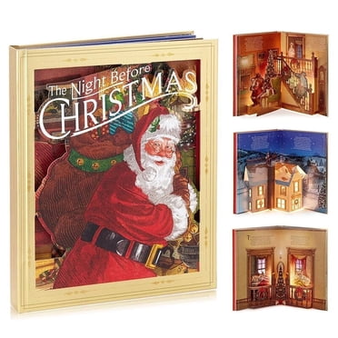 La Nuit avant Noël Ensemble de Jouets Lampe de Poche Livre Pop-Up Illustration 3D