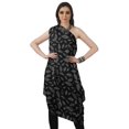 thumbnail image 2 of Moomaya Robe Kurti à une Épaule Imprimée pour Femme, Sans Manches, à Col Bénitier, Style Bohème, Tenue de Soirée de Designer, 2 of 7