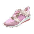 thumbnail image 2 of Babysbule Chaussures pour Femmes en Liquidation, Chaussures Plates-Formes Décontractées à Lacets à Talon Compensé à Paillettes Chaussures Simples Espadrilles Femmes, 2 of 6