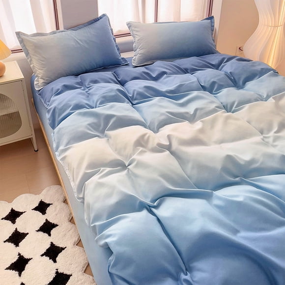 4 Piece Bedding Set for 70.86 Inch Dormitory Bed - Soft Washed Polyester Comforter Cover with Flat Sheet and 2 Pillowcases