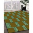 thumbnail image 3 of Ahgly Company Tapis de Zone Rond d'Intérieur Lavable à la Machine, Style Transitionnel, Vert Oignon Vert, 3 Pieds Rond, 3 of 7