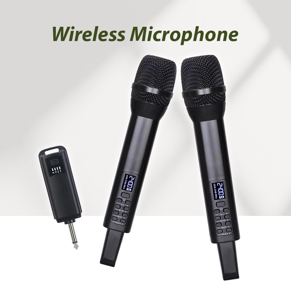 Singing Wireless Microphone System with Handheld Mic Professional Dynamic Microphones for Home Cinemas Karaoke Speech Wedding Party Singing Plug and Play Rechargeable