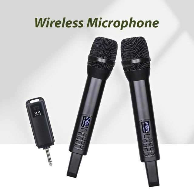Singing Wireless Microphone System with Handheld Mic Professional Dynamic Microphones for Home Cinemas Karaoke Speech Wedding Party Singing Plug and Play Rechargeable