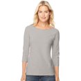 thumbnail image 1 of Hanes Women`s Stretch Cotton Raglan Sleeve Tee, M, Grey Heather, 1 of 2