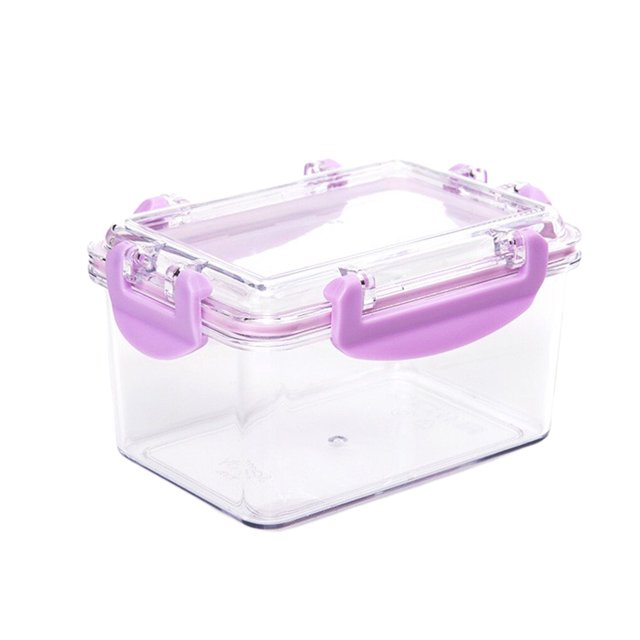 facefd Girls' INS Sealed Storage Transparent Mini Storage Box Salad Snacks Fruit Preservation Box Desktop Storage and Organization