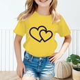 thumbnail image 2 of LUOGENLI T-Shirt pour Filles Enfant Filles Mignon Graphique Col Rond Manche Courte Tee Été Décontracté T-Shirt Chemises pour Filles Travail Grande Taille Jaune 7-8 Ans, 2 of 5